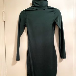 Dark green turtle neck dress